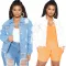Casual fashion washed denim coat