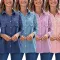 Fashion casual V-neck lace cut-out shirt