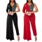 Fashion sexy V-neck bead wrap hip Jumpsuit