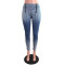 Fashion sexy elastic gradient small leg jeans
