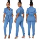 Fashion denim slim Jumpsuit