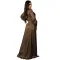 Sexy deep V-strap long sleeve split dress