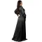 Sexy deep V-strap long sleeve split dress