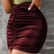 Pu high waist short leather skirt