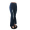 Fashion wide leg tassel pierced denim flared pants