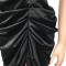 Sexy suspender wrap chest wrinkle split dress