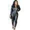Fashion casual leather Jumpsuit