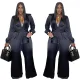 Fashion casual Jumpsuit with belt