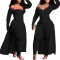 Fashion sexy casual wrap chest irregular pants suit