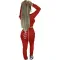 Hooded strap two piece suit