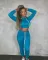 Hooded strap two piece suit