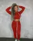 Hooded strap two piece suit