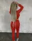 Hooded strap two piece suit