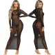 Sexy fashion hollow mesh sunscreen dress
