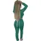 Hooded strap two piece suit