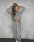Hooded strap two piece suit