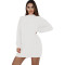 Sexy solid color loose knit sweater dress