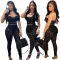 Printed lace high waist trousers
