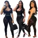 Printed lace high waist trousers