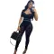 Printed lace high waist trousers