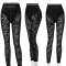 Printed lace high waist trousers