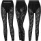 Printed lace high waist trousers