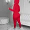 Hooded fashion casual sports suit