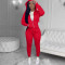 Hooded fashion casual sports suit