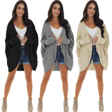 Sexy loose solid sweater coat