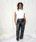 PU leather straight pants