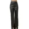 PU leather straight pants