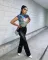 PU leather straight pants