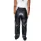 PU leather straight pants