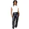 PU leather straight pants