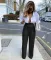 PU leather straight pants