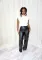 PU leather straight pants