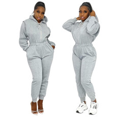 Casual hooded sports Jumpsuit