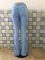 Denim high waist leg flared trousers