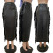 Tassel PU leather skirt