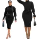 Double layer thread dress (including belt)