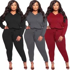 Solid hooded pocket two piece set
