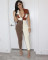 Fashion sexy tight contrast color splicing Jumpsuit