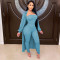 Autumn and winter new Jumpsuit long coat two piece set