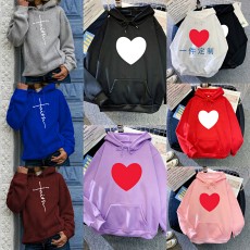 Personalized DIY hooded solid color double pocket printed sweater