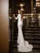Dunhuang round neck long sleeve dress slim fit solid color evening dress