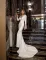 Dunhuang round neck long sleeve dress slim fit solid color evening dress
