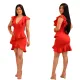 V-neck sexy slim wrap hip Ruffle Dress