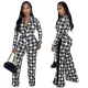 Deep V Lapel bird wide leg Jumpsuit with belt