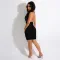 Solid V-neck sexy dress