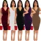Korean velvet V-neck dress